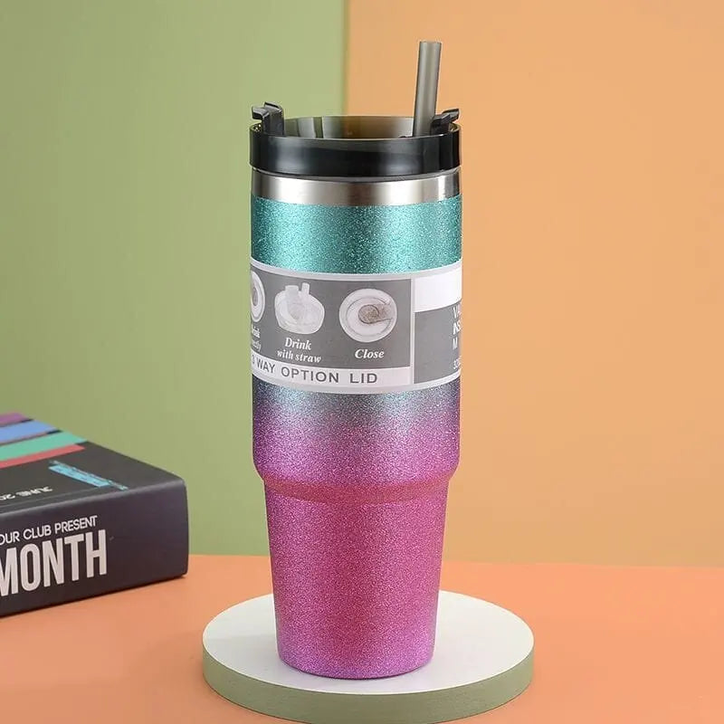 Stainless Steel Water Bottle Tumbler with Straw