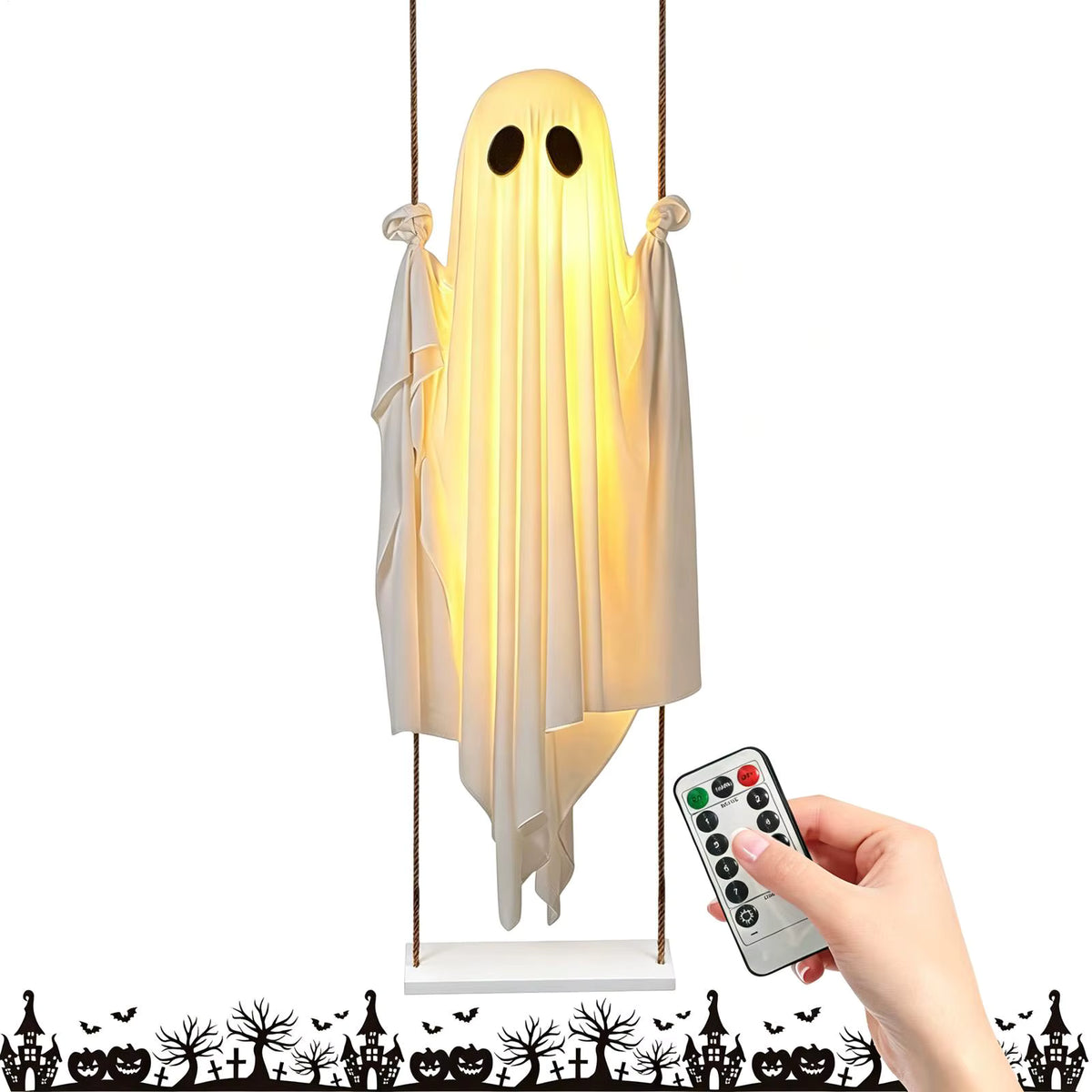 Halloween Swing Ghost Hanging Decor | 5FT Luminous Prop