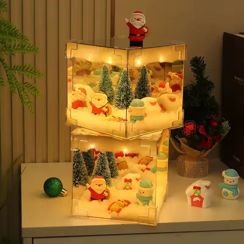 DIY Santa Claus Night Light Cube | Festive LED Table Decor
