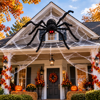 Giant Black Spider Halloween Decor | Outdoor Yard Prop