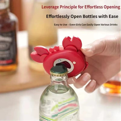 4-in-1 Cartoon Crab Magnetic Bottle Opener & Box Cutter Tool