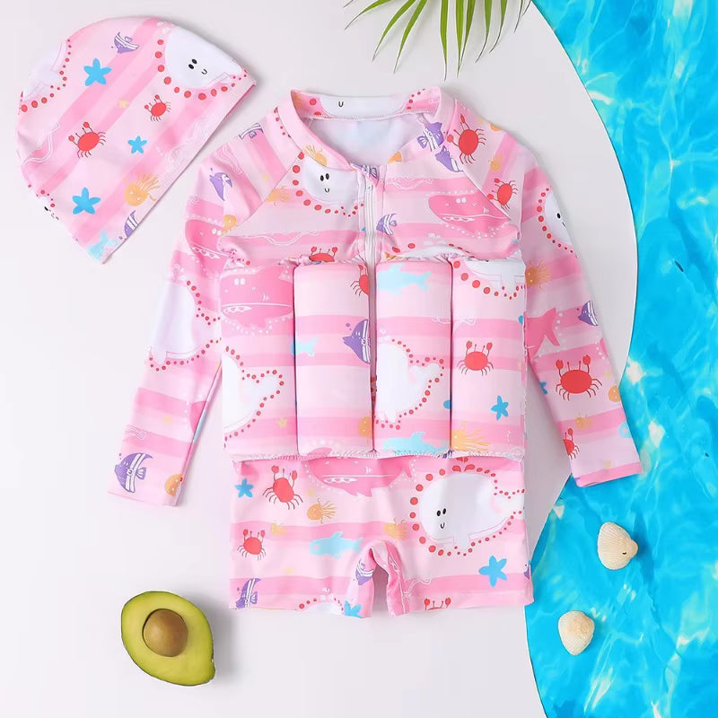 Cute Cartoon Kids Buoyancy Swimsuit | Unisex 1-6Y Swimwear