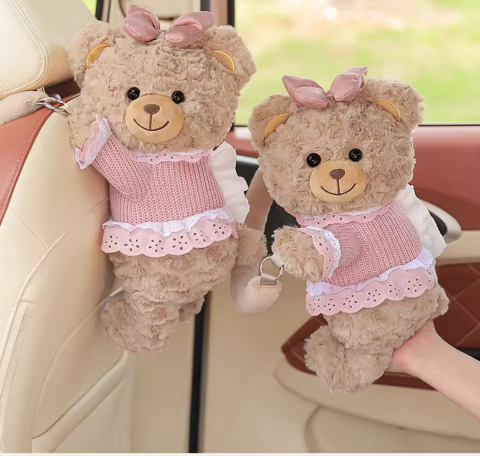 Plush Doll Car Tissue Box Holder | Hanging Headrest Decor