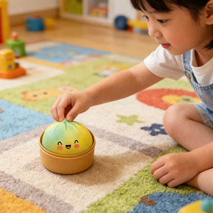 Premium Squishy Steamed Bun Dumpling Toy & Steamer Base