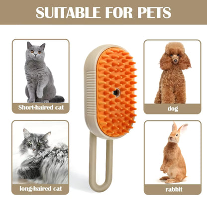 3-in-1 Cat Steam Brush | Electric Spray Grooming Comb