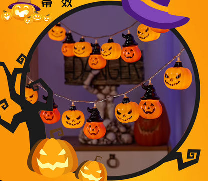 Halloween Pumpkin String Lights | Jack-O-Lantern Fairy LED