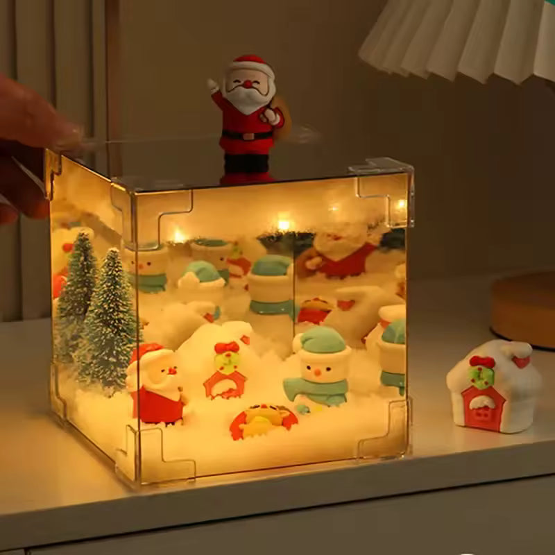 DIY Santa Claus Night Light Cube | Festive LED Table Decor