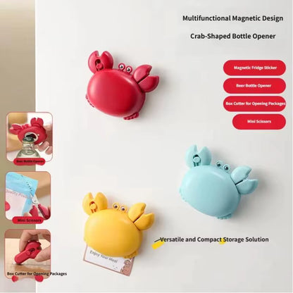 4-in-1 Cartoon Crab Magnetic Bottle Opener & Box Cutter Tool