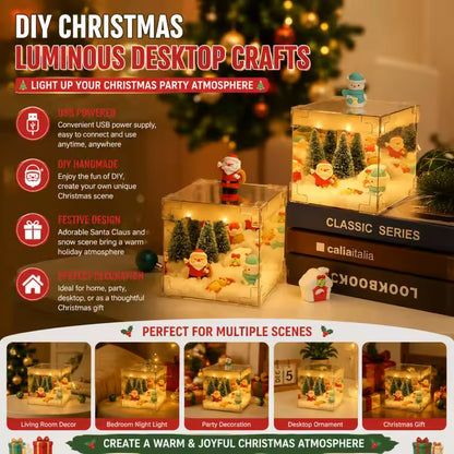DIY Santa Claus Night Light Cube | Festive LED Table Decor