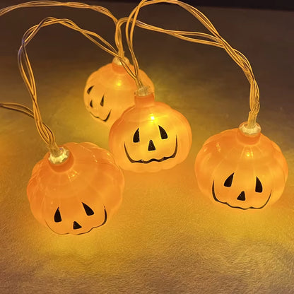 Halloween Pumpkin String Lights | Jack-O-Lantern Fairy LED