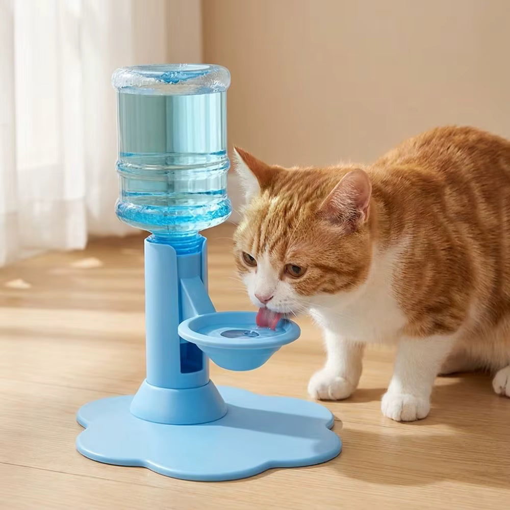 Elevated Gravity Cat Water Dispenser & Adjustable Feeder Stand