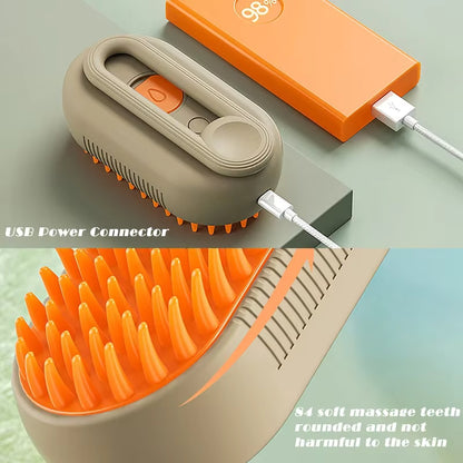3-in-1 Cat Steam Brush | Electric Spray Grooming Comb