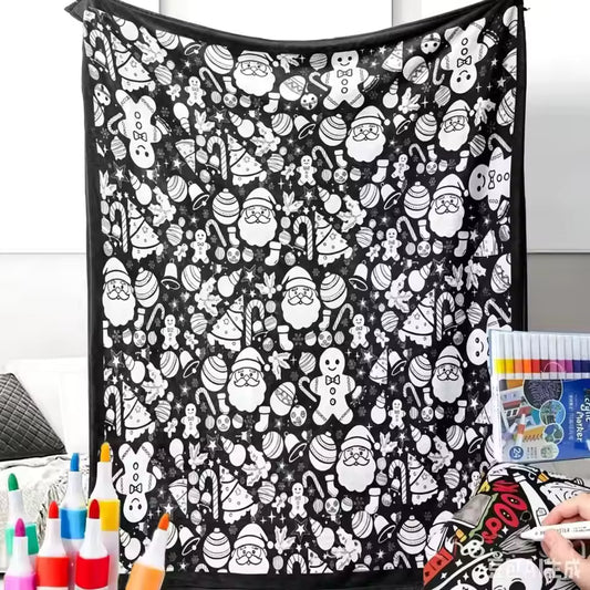 DIY Coloring Blanket with 24 Markers | Custom Art Throw