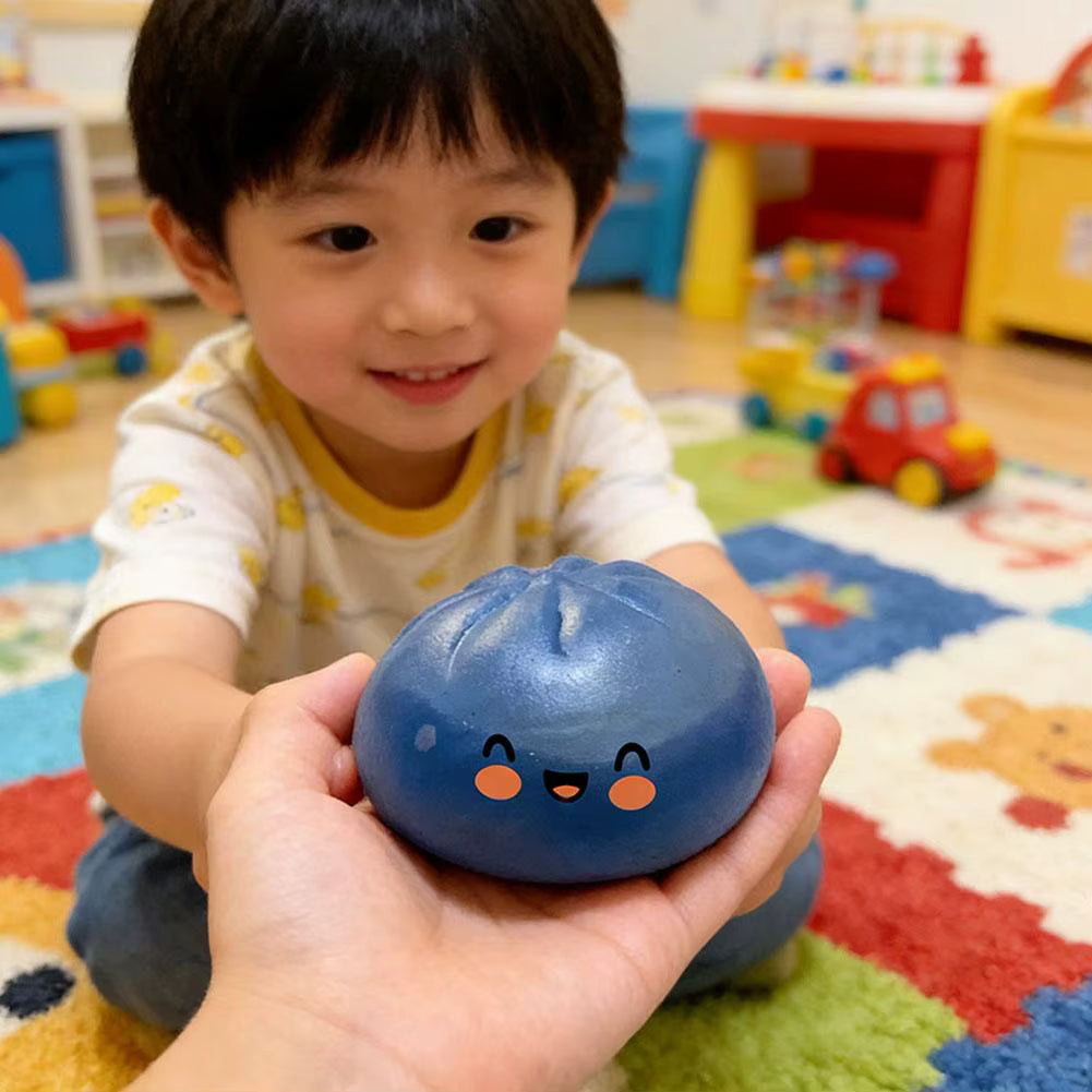 Premium Squishy Steamed Bun Dumpling Toy & Steamer Base