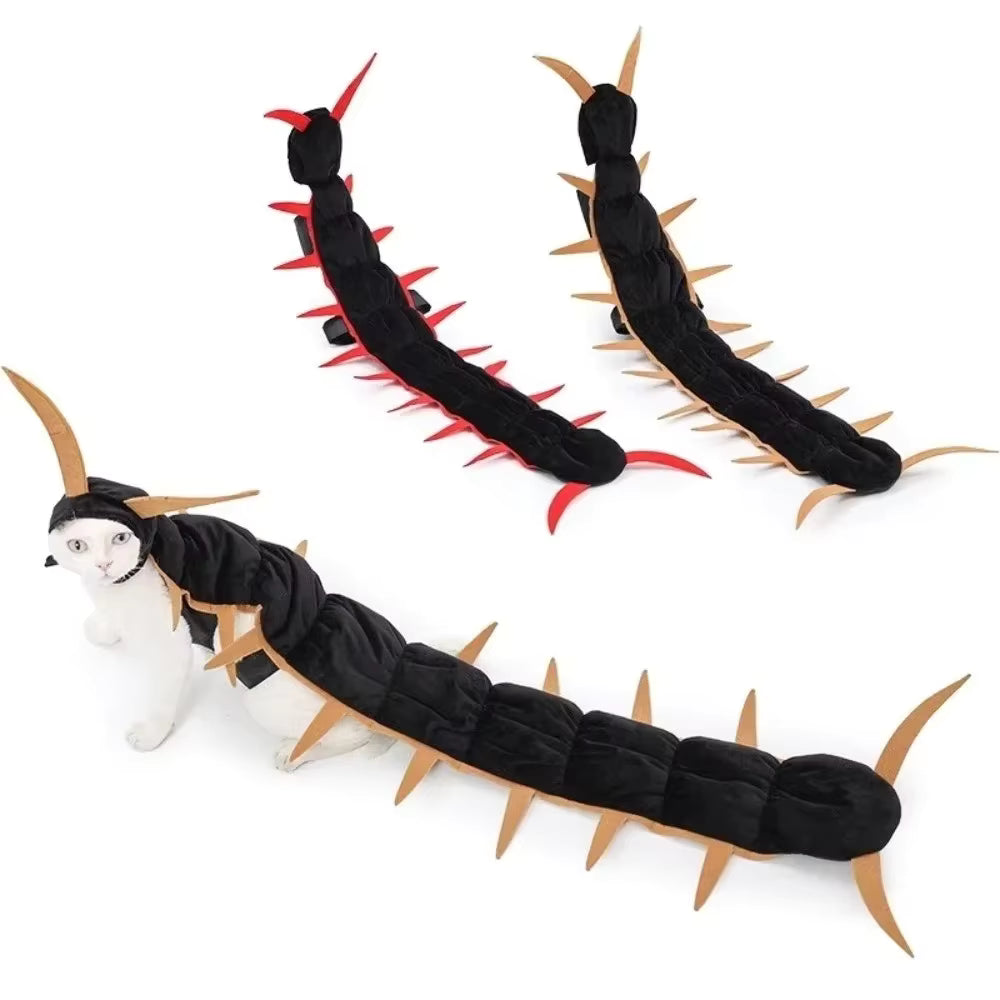 Centipede Cat Costume Halloween | 50-Inch Spooky Pet Cloak