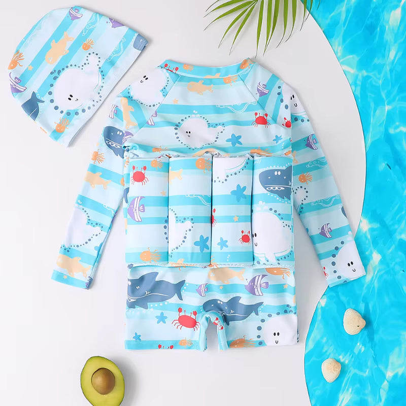 Cute Cartoon Kids Buoyancy Swimsuit | Unisex 1-6Y Swimwear