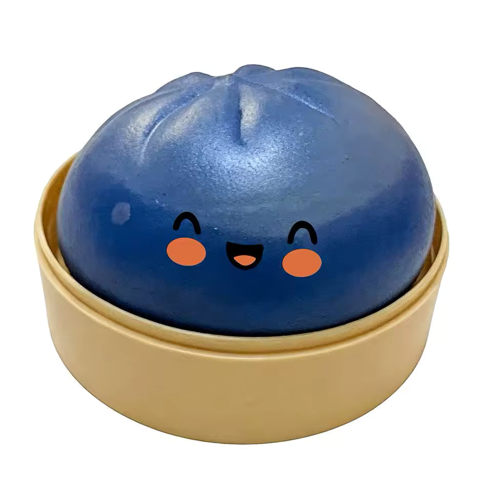 Premium Squishy Steamed Bun Dumpling Toy & Steamer Base