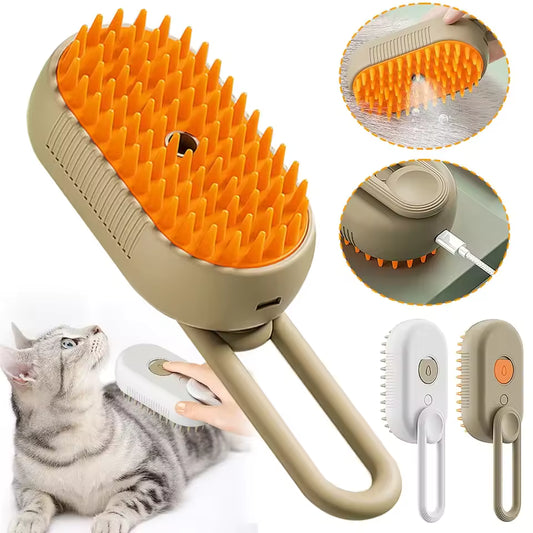 3-in-1 Cat Steam Brush | Electric Spray Grooming Comb