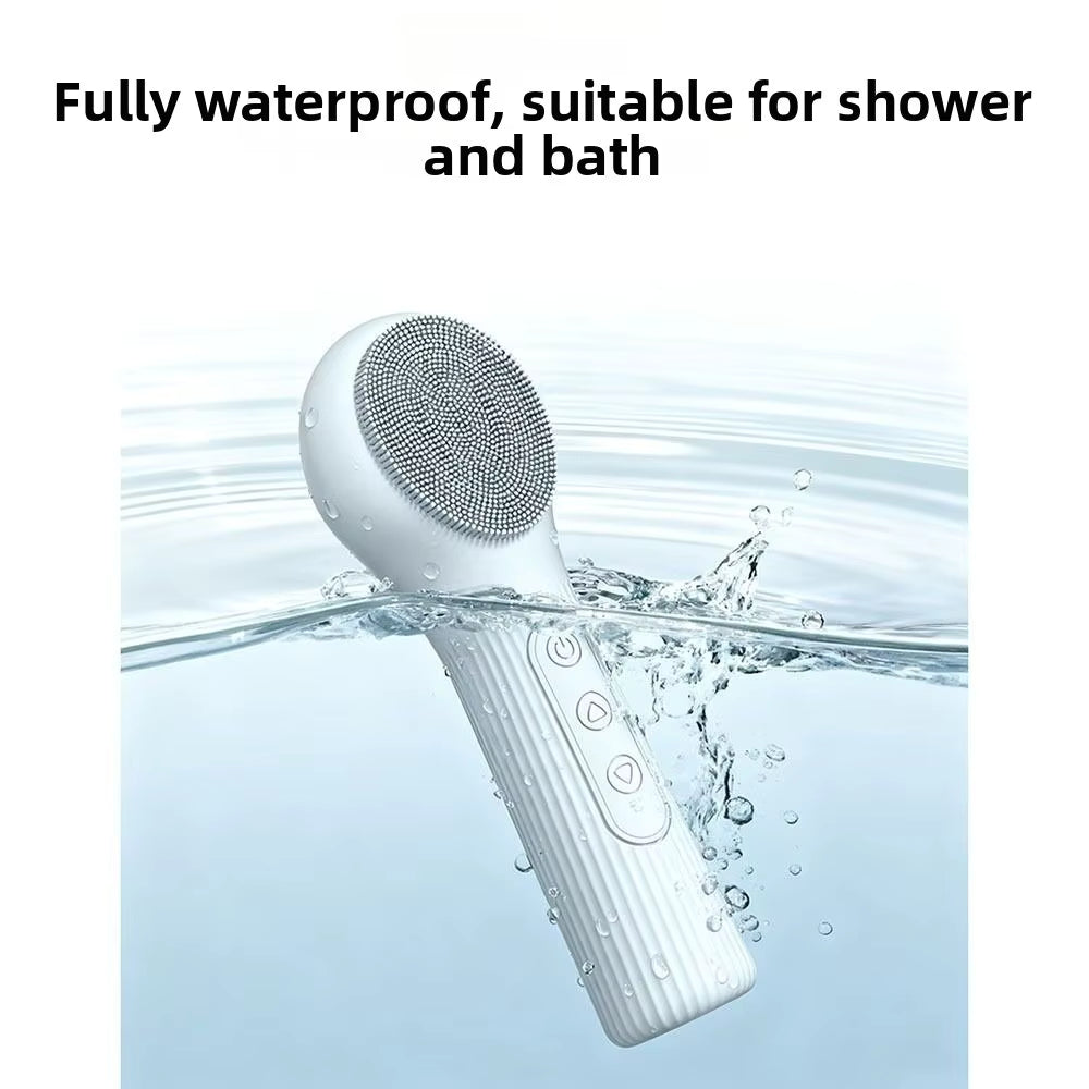 Waterproof Heat Compress Ultrasonic Facial Cleansing Brush