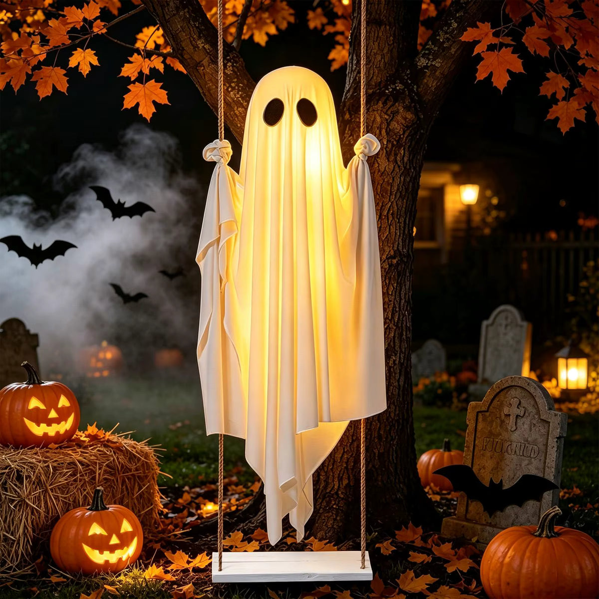 Halloween Swing Ghost Hanging Decor | 5FT Luminous Prop