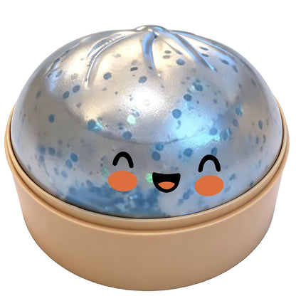 Premium Squishy Steamed Bun Dumpling Toy & Steamer Base