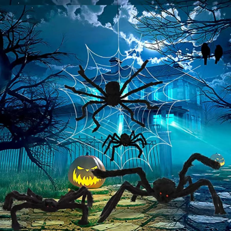 Giant Black Spider Halloween Decor | Outdoor Yard Prop