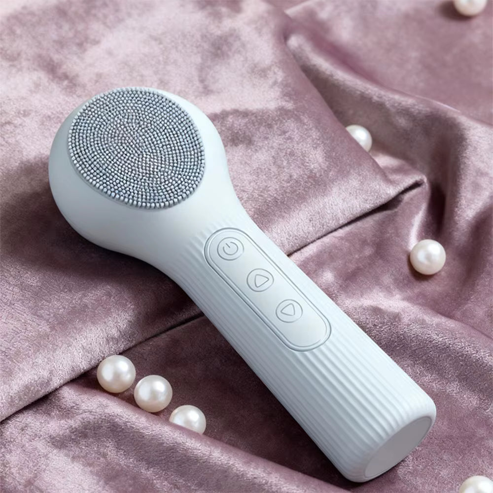 Waterproof Heat Compress Ultrasonic Facial Cleansing Brush