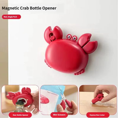 4-in-1 Cartoon Crab Magnetic Bottle Opener & Box Cutter Tool