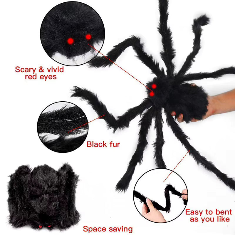 Giant Black Spider Halloween Decor | Outdoor Yard Prop