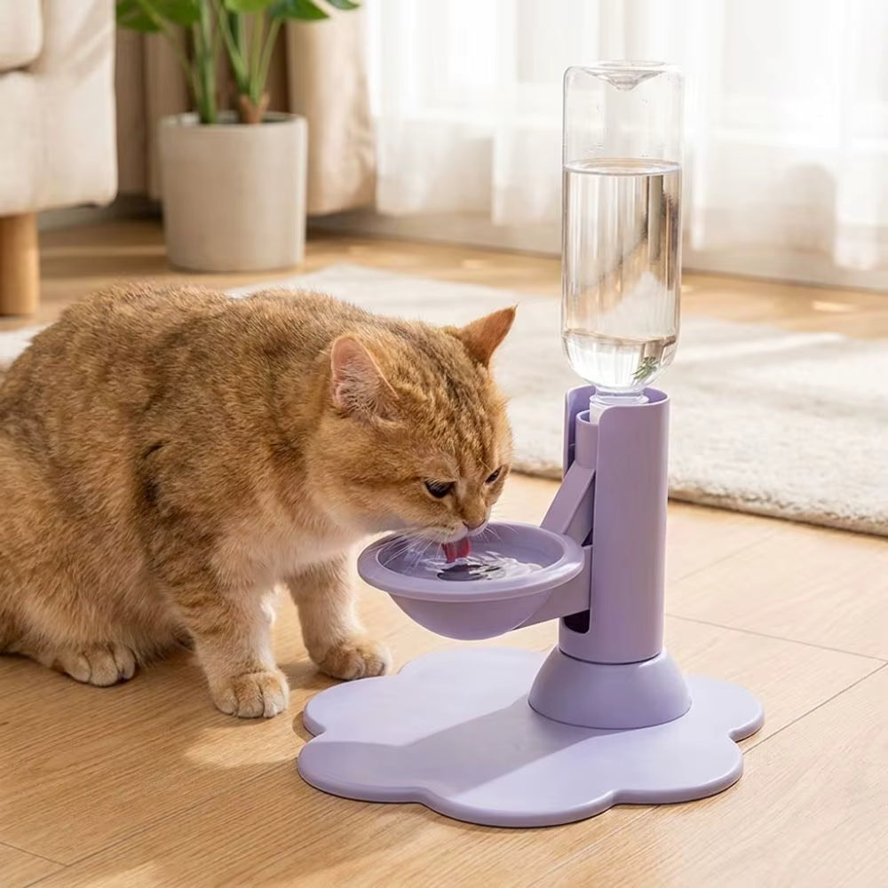 Elevated Gravity Cat Water Dispenser & Adjustable Feeder Stand