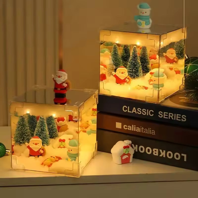 DIY Santa Claus Night Light Cube | Festive LED Table Decor