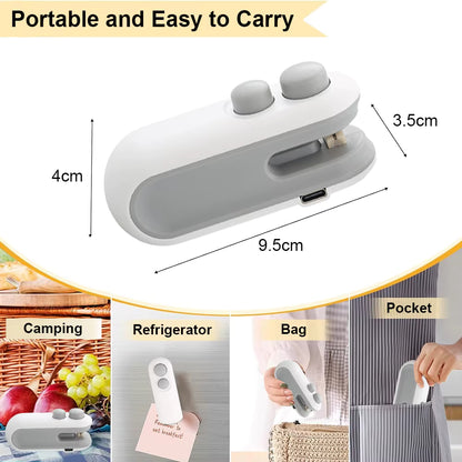 2-in-1 Mini Bag Sealer & Cutter | USB Rechargeable