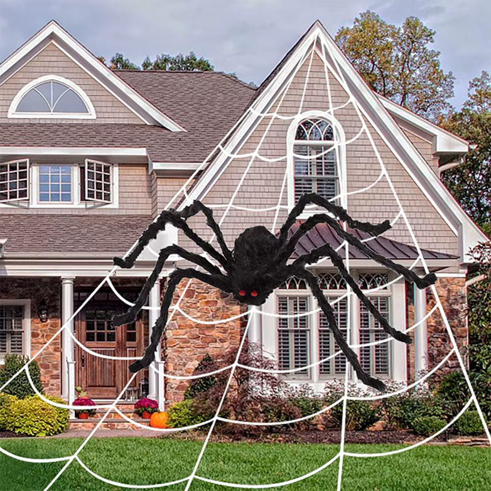 Giant Black Spider Halloween Decor | Outdoor Yard Prop