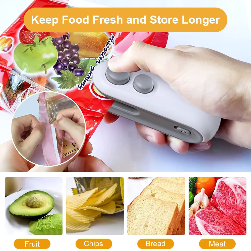 2-in-1 Mini Bag Sealer & Cutter | USB Rechargeable