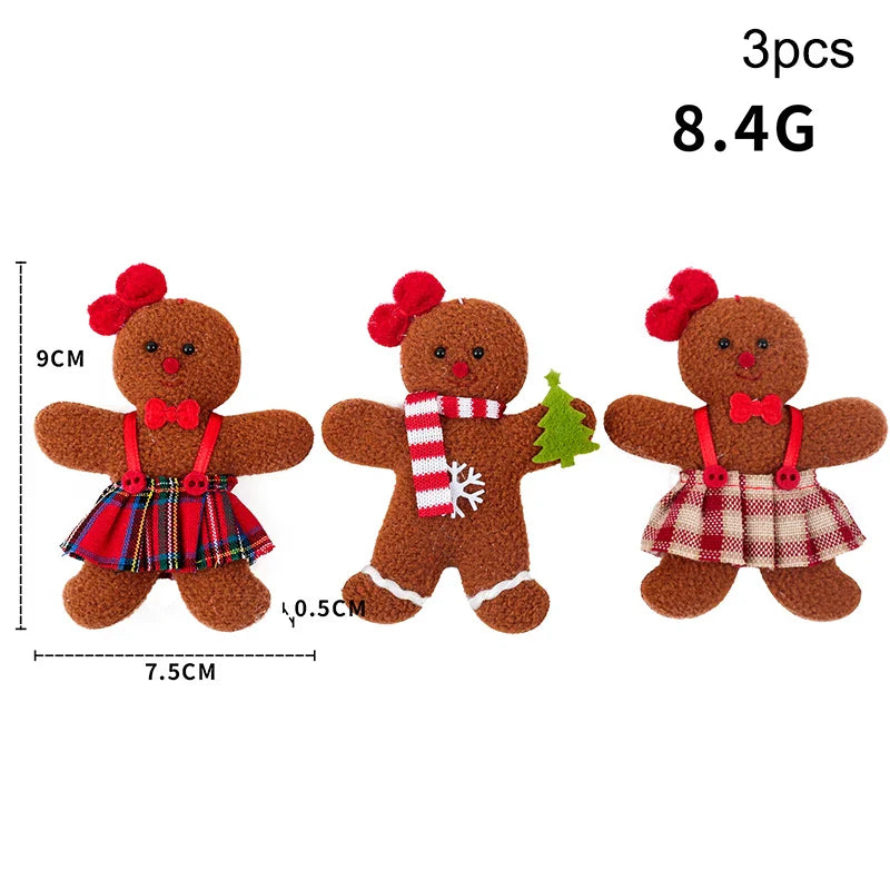 3PCS/Set Christmas Decoration Gingerbread Man