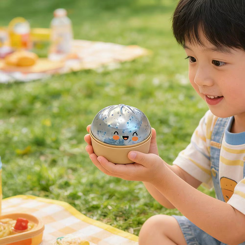 Premium Squishy Steamed Bun Dumpling Toy & Steamer Base