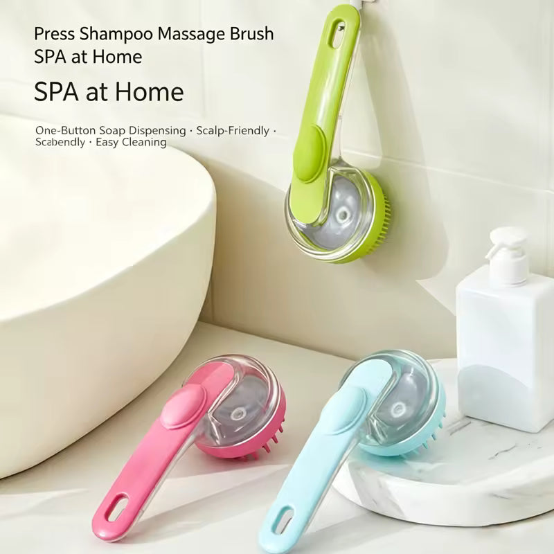 Refillable Pet Bath Massage Brush | Dog & Cat Shampoo Scrubber