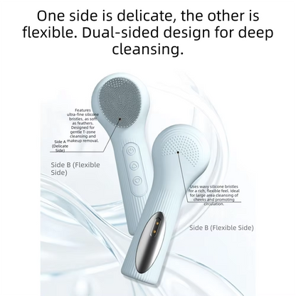 Waterproof Heat Compress Ultrasonic Facial Cleansing Brush