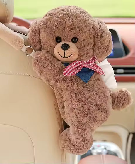 Plush Doll Car Tissue Box Holder | Hanging Headrest Decor