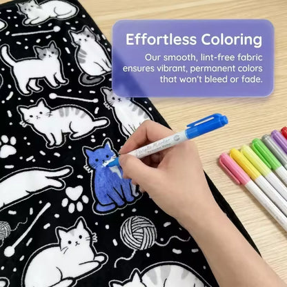 DIY Coloring Blanket with 24 Markers | Custom Art Throw