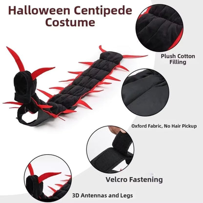 Centipede Cat Costume Halloween | 50-Inch Spooky Pet Cloak
