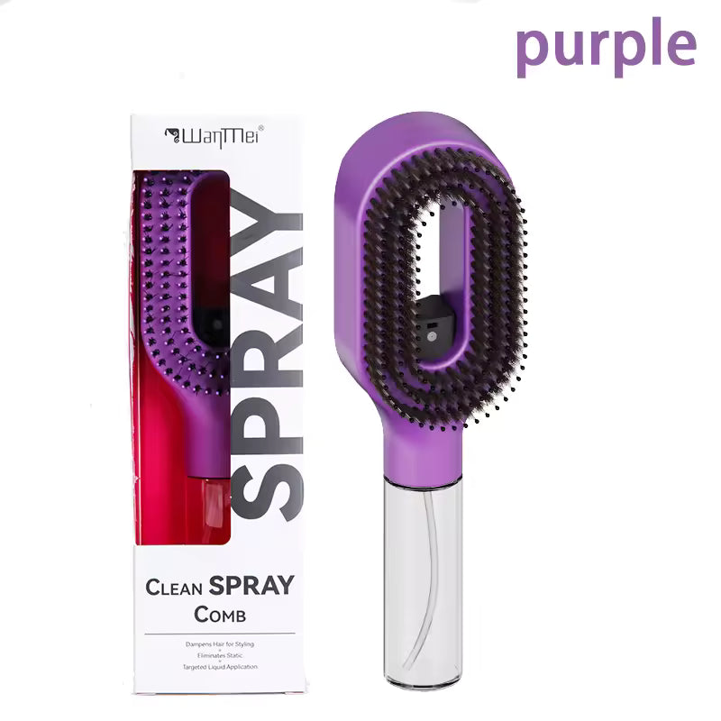2-in-1 Mist Spraying Detangling Hair Brush & Scalp Massager
