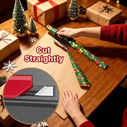 Wrapping Paper Cutter & Tape Dispenser | Sliding Trimmer