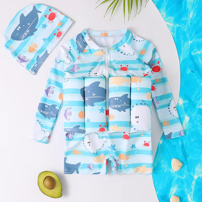 Cute Cartoon Kids Buoyancy Swimsuit | Unisex 1-6Y Swimwear