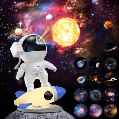 Rocket Astronaut Galaxy Starry Sky Projector Lamp Desktop