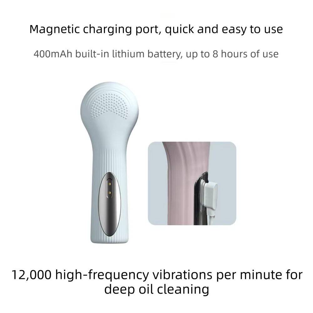 Waterproof Heat Compress Ultrasonic Facial Cleansing Brush