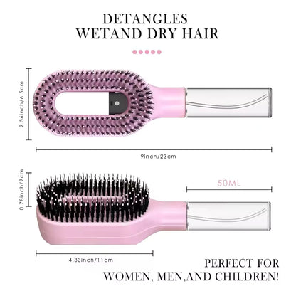 2-in-1 Mist Spraying Detangling Hair Brush & Scalp Massager