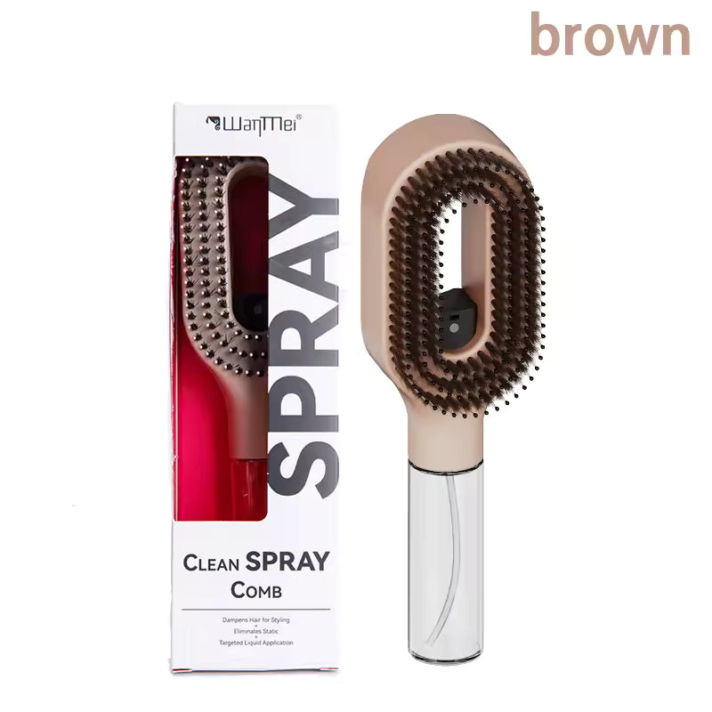 2-in-1 Mist Spraying Detangling Hair Brush & Scalp Massager