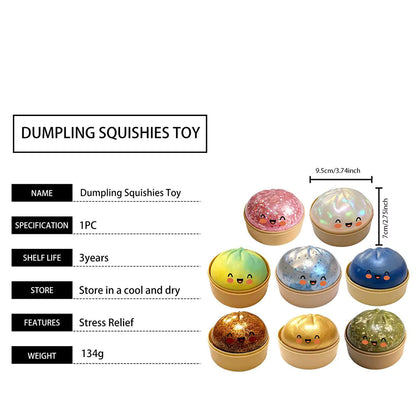 Premium Squishy Steamed Bun Dumpling Toy & Steamer Base