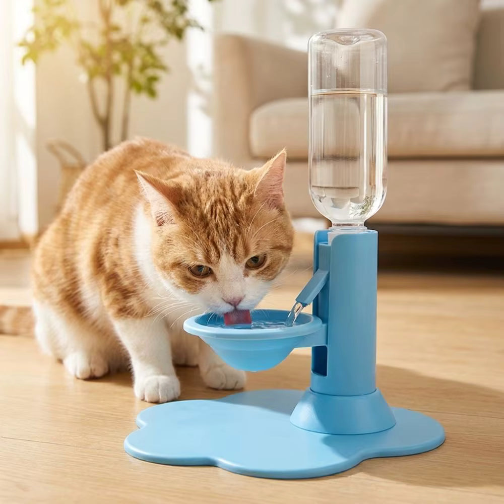 Elevated Gravity Cat Water Dispenser & Adjustable Feeder Stand